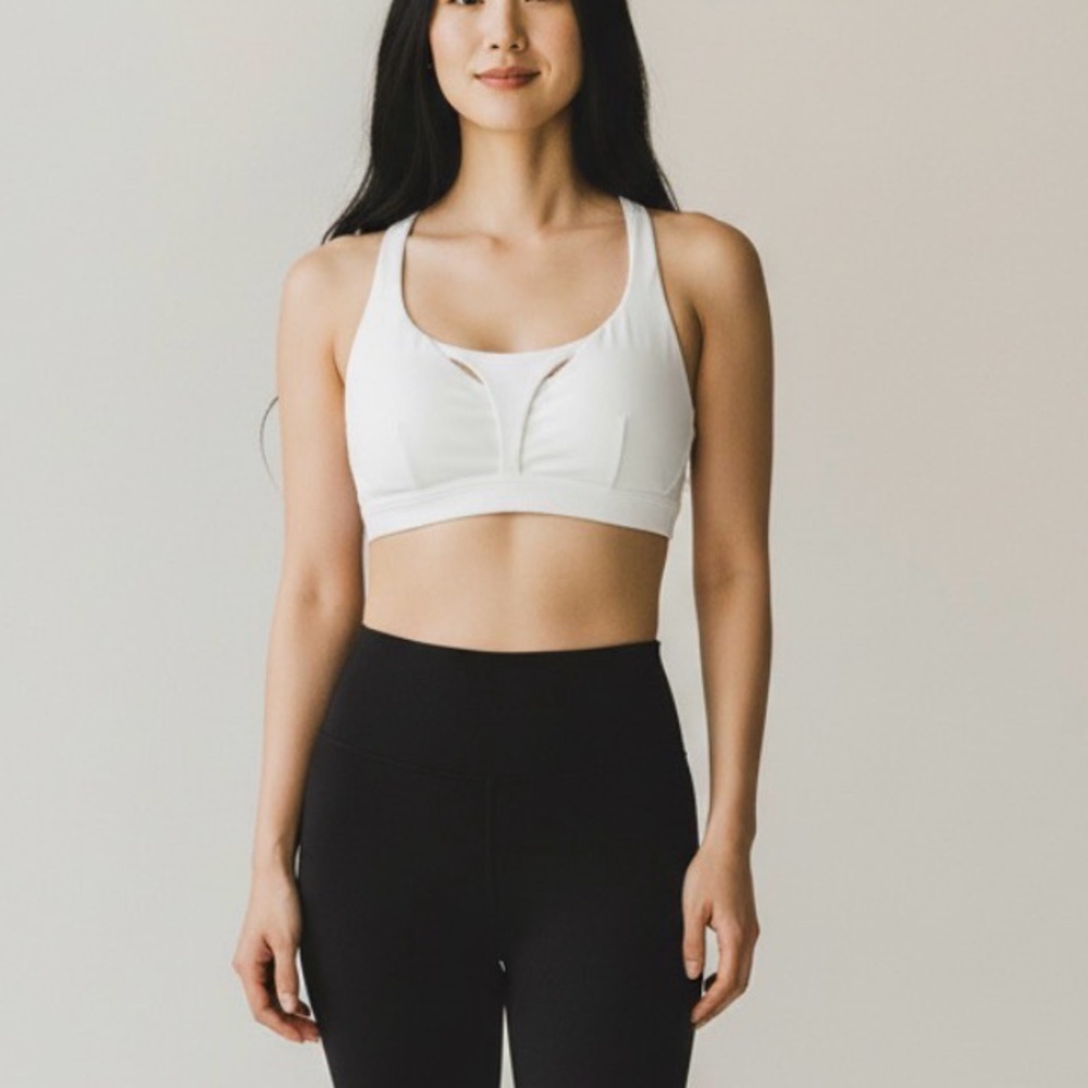 Lululemon Stash It All White Sports Bra Size 8 CD